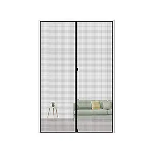 Pegaso Magnetic Screen Door 38 x 82, Reinforced Fiberglass Mesh Curtain Back Door Mesh with Full Frame Hook &Loop Fits Door Size up to 38