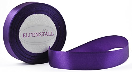 Elfenstall Satinband Geschenkband Schleifenband Dekoband 25 mm, 25 Yards (ca. 22 Meter) in der Farbe lila