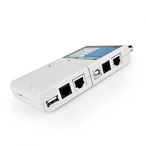 Profi Netzwerktester Leitungstester Kabeltester RJ45, RJ11, RJ12 USB 2.0 und BNC – CAT/USB/IEEE1394/BNC - 3