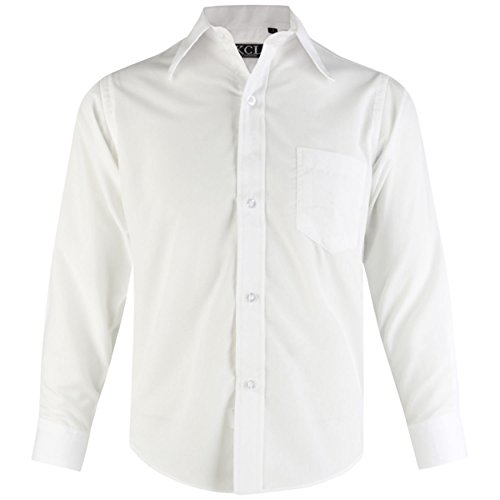 AELBoys Shirt Formal Plain Long Sleeved Wedding Suit Smart Party Age Size 1-15 Years