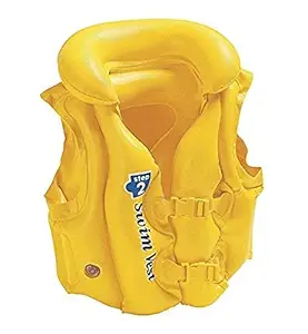 EZ Life Inflatable Body Vest Float for Swimming - Yellow - Medium - 1 Pc