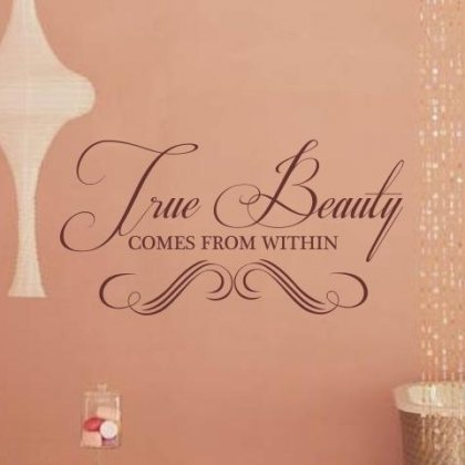 Sticker Bay verdadera Belleza Viene de Dentro Cita de Pared Adhesivo Arte vestidor decoración Niñas