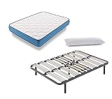 Colchón: el colchón viscorelax de la serie platinum genera una agradable sensación térmica, distribuyendo el calor corporal y favoreciendo una postura de descanso ergonómica, libera puntos de presión y mejora la circulación sanguínea durante el sueño; está compuesto por un núcleo de espumación hr byfoam célula abierta transpirable de alta densidad más acolchado con 2cm de viscoelásica memory foam de densidad 65kg/m3 a un lado del colchón; en la otra cara incorpora 2 cm de viscofresh