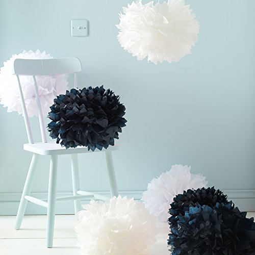 3er Set Seidenpapier Pompoms schwarz Lights4fun - 2