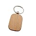 Price comparison product image Wansan Wooden Keychain Blank Beech Hanging Pendant Charm DIY Key Ring for Women Men Girls Kids - Rectangle in Round End