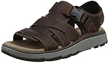 sandalias de hombre clarks de color azul con tecnología max cushion  Clarks Un Trek Cove, Sandalias de Talón Abierto para Hombre, Marrón (Dark Tan Leather-), 41 EU
