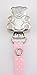 Girls pacifier soother dummy holder clip {baby pink polka dots -teddy bear}