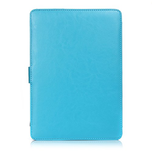 Se7enline® (2 in 1) Macbook 12 Zoll PU Leder Schutzhülle mit Glatt Weich Berühren PU Leder Sleeve Tasche Hülle für Macbook Retina 12 Zoll Modell A1534 + Klar TPU DE Design (QWERTZ) Tastatur Schutzhülle – Blau/blue - 7