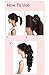 18 inches Fashion Long Claw Jaw Ponytail Big Wave Clip in Pony Tail Hair Extension Extensions Dark Black