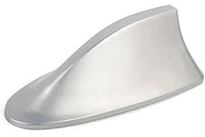 BARAC Aleta Tiburón Antena Universal Am/FM para Coche, SUV, Camión, Furgoneta - Techo Superior, ABS (Silver)