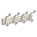 mDesign Wall Mounted Coat Rack - Coat Rail with 8 Door Coat Hooks for Jackets, Robes, Scarves and Towels - Closet Coat Rack - Glossy Satin