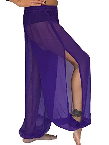 Dancers World Ltd (UK Seller) Danza del Vientre Pantalones de harén para Bailar Traje de bailarín Tribal Yoga Leggings de Vestido M L XL (PÚRPURA)