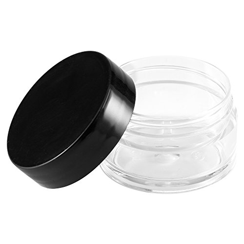 5 Stück Packung – 20ml Cremedose klar transparent mit Schraubdeckel schwarz – Leerdose – Döschen - 2