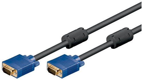 Wentronic Monitorkabel (15-polig HD Stecker auf 15-polig HD Stecker, XGA, SVGA) 5m schwarz