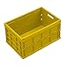 Produktbild WALTHER Faltbox aus Polypropylen - Inhalt 40 l, ohne Deckel - gelb - Faltbox Klappbox Lagerkasten Stapelkasten aus Kunststoff Transport-Behälter Transportkiste aus Kunststoff Stapelkisten