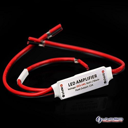 LinkSquare Super Mini DC 5V / 12V / 24V 12A 288W Amplifier for 5050 3528 5630 2835 Single Colour (Monochrome) SMD LED Flexible Lamp Light Fairy Strip