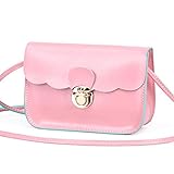 Hechgobuy Seiko Nähgarn Schultergurt Verstärkung Candy Farbe Öl Haut kleine quadratische Tasche frisch und schön glänzend einzelne Schulter Messenger Bag (Farbe : Rosa)