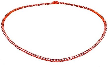 Tatitoto Women's Necklace in Orange Bronze with White Cubic Zirconia, Cm 42, 10 Grams