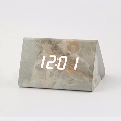MmDLai Creative Fashion Marble Alarm Clock Silent Electronic Clock Student Dormitory Head Bell A Clock