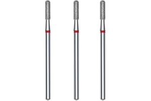 STALEKS PRO set 3 fresas de diamante para uñas, 2.3x8mm. Forma de cilindro redondeado (Grano Fino)