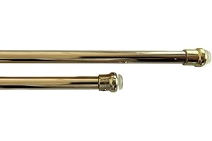 BIANCHERIAWEB Bacchette Tende A Pressione Bastone Tenda Estensibile Astina con Molla 60-80 Oro