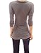 PattyBoutik Mama Cowl Neck Drop Shoulder Tunic Maternity Blouse Top (Gray 16)