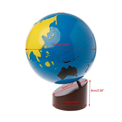 Becu Montessori Globe Terrestre Globe of World Parts - Juguete de aprendizaje precoz para niños, multicolor