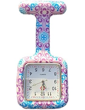 Boolavard® TM Nurses Fob Watch Krankenschwestern Silikon Tunika Brosche Taschenuhren - SQUARE Wirbel