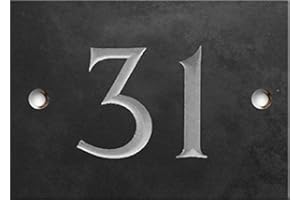 NUMBERS & NAMES BY ATLANTIC HARDWARE Engraved Slate House number sign - 1 to 99 (select your number here) - number 31 (Same Day Dispatch by 1st class Post!!!)