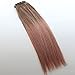 Silky Straight Rose Gold Ombre Highlights Balayage Hair Extensions of Clip in Extension Medium Brown Fading to Rose Gold Virgin Human Hair 120g/set (20 inch)