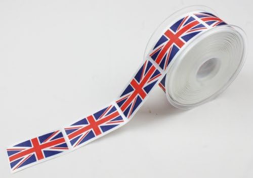 2 Metres of 25mm Printed Union Jack Flag Gift Wrap or Craft Ribbon