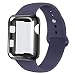 Produktbild INZAKI Kompatibel für Apple Watch Armband mit Hülle 42mm,Soft Silikon Sportarmband Ersatz Uhrenarmbänder mit Displayschutz Schlankes case für iWatch Series 3/2/1,Sport,Edition,S/M,M/L,Mitternachtsblau