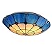 Produktbild Xiao Fan  Retro Tiffany Anhänger Deckenleuchte Runde Deckenleuchte Vintage Kreative Innenbeleuchtung Schöne Dekoration Beleuchtung Schlafzimmer Wohnzimmer Lampe Glas Lampenschirm 3 * E27 