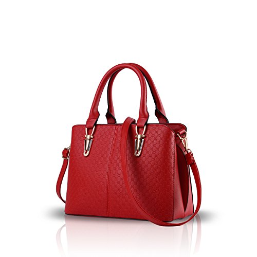 Nicole&Doris tendance de la mode sac à main féminin grand sac rétro sacs à main sac à bandoulière casual sac Messenger pour les femmes?Claret?