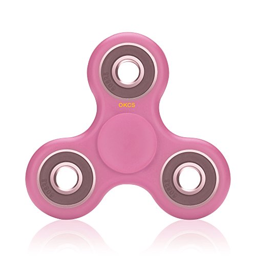 Preisvergleich Produktbild Fidget Spinner - OKCS - Spielzeug Tri Spinner Stresslöser Konzenztration - Pink