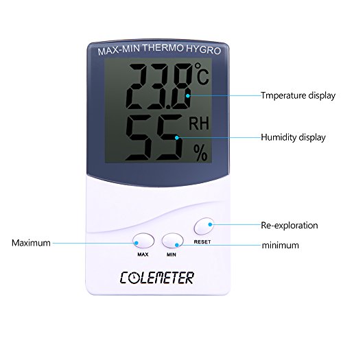 COLEMETER Digitale Thermometer Hygrometer Feuchtigkeit Messgerät Temperaturmessgerät - 7