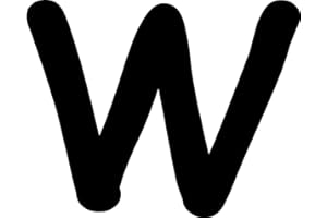 Kleckerliese Alphabet Buchstaben 10cm selbstklebende Aufkleber Wand Fenster Tür Boote Auto Kinderzimmer STICKER W - Höhe 10cm, Farbe Schwarz