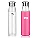 Produktbild MIU COLOR® Stilvolle Tragbare 700ml Glasflasche Größere Kapazität Trinkflasche mit Nylon-Tasche für Auto (ohne Teesieb, rosarot)