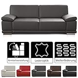 Lieferumfang: Cavadore 3053 - 2,5-Sitzer Sofa Corianne in Kunstleder (Lederoptik) / Inkl. 2 x Armteilfunktion / Füße: Metall chromfarben