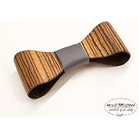 3D Holzfliege Bentwood Holz Fliege Hochzeit Holzfliege aus Zebrano Nussbaum Holz handgemacht Geschenk für Hochzeit Querbinder Bräutigam Hölzerne Herren & Damen Fliege Business Look gebogenes Holz