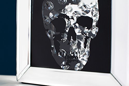 Exklusive Wandskulptur Bild MIRROR SKULL Diamond Skull 20×20 cm Wandbild Accessoire Dekoration - 3