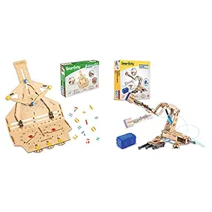 Smartivity Hydraulic Crane & Multiplier for Boys & Girls ages 6 7 8 9+ year old, STEM, Learning, Educational, Construction Activity Toy Gift Bundle