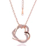 Embracing Hearts-in-Love 18K Rose Gold Plated Austrian Crystal Pendant Necklace Gifts For Girls by Shining Diva RS.299 (80.00% Off) - Amazon