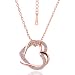 Embracing Hearts-in-Love 18K Rose Gold Plated Austrian Crystal Pendant Necklace Gifts For Girls by Shining Diva RS.299.00
