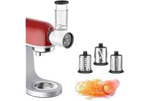 GVODE Accessoire coupe-légumes pour Kenwood Kmix KMX750 et KVC85 Robot Pâtissier,Râpe à fromage, moulin à légumes avec 3 lames en acier inoxydable