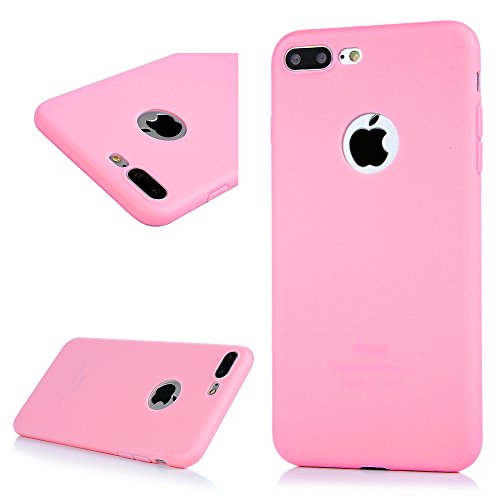 3x Funda iPhone 7 Plus  Carcasa Silicona Gel Case Ultra Delgado TPU Goma Flexible Cover para iPhone 7 Plus - Negro   rosa   sand  a roja