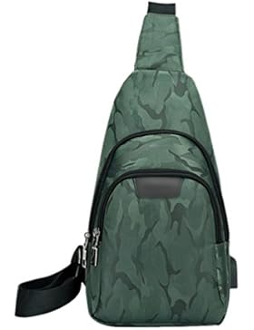 YOUJIA Tarnung Leichte Wandern Reise Daypack Brusttasche Crossbody mit USB-Batterieladung-Anschluss Sling Rucksack...