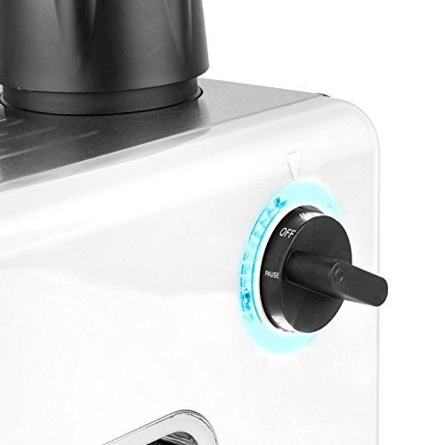 oneConcept Sagrada Nera Espressomaschine Kaffeemaschine (800W Leistung, 3,5 Bar Druckaufbau, Milchaufschäumer, inklusive Glaskanne für 4 Tassen mit Cool-Touch-Griff) weiss-silber - 6