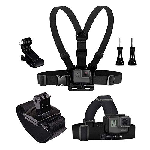 Eyeon 3 in 1 Kit Chest Strap Mount Chesty Harness + Head Strap Belt Head Band + Hand Wrist Strap with J Hook for GoPro, Xiaomi YI, SJCAM, Campark, Victure, Crosstour, Apeman Action Camera