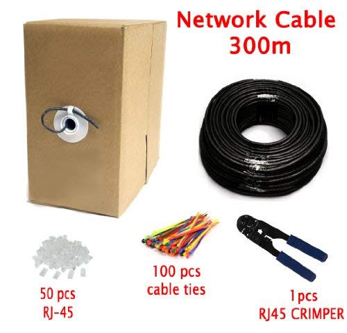 MutecPower Cable de Red ethernet Cat5E Exterior - con Herramienta de crimpado - FTP - CCA - (300 Metros)
